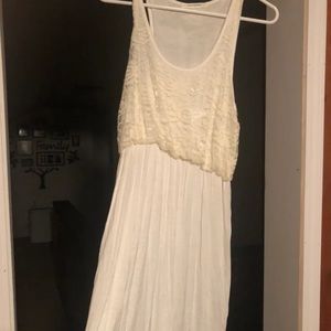 White lace top dress